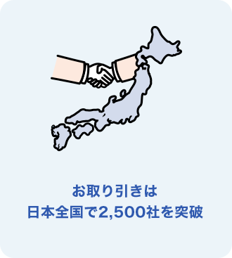 お取り引きは日本全国で2,500社を突破