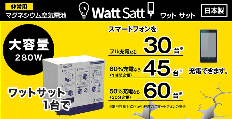 非常用 マグネシウム空気電池 WattSatt 日本製